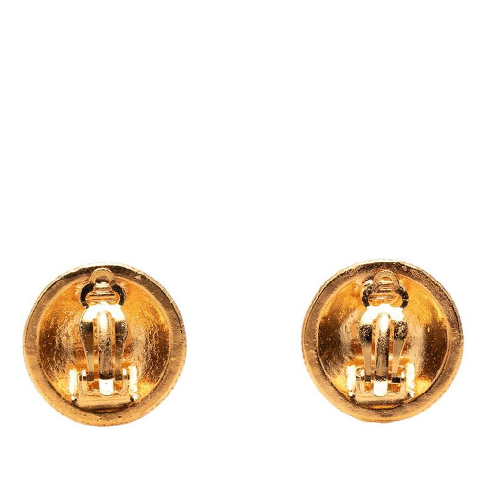 CHANEL Authentic Vintage Gold Logo Earrings - Picture 2 of 3